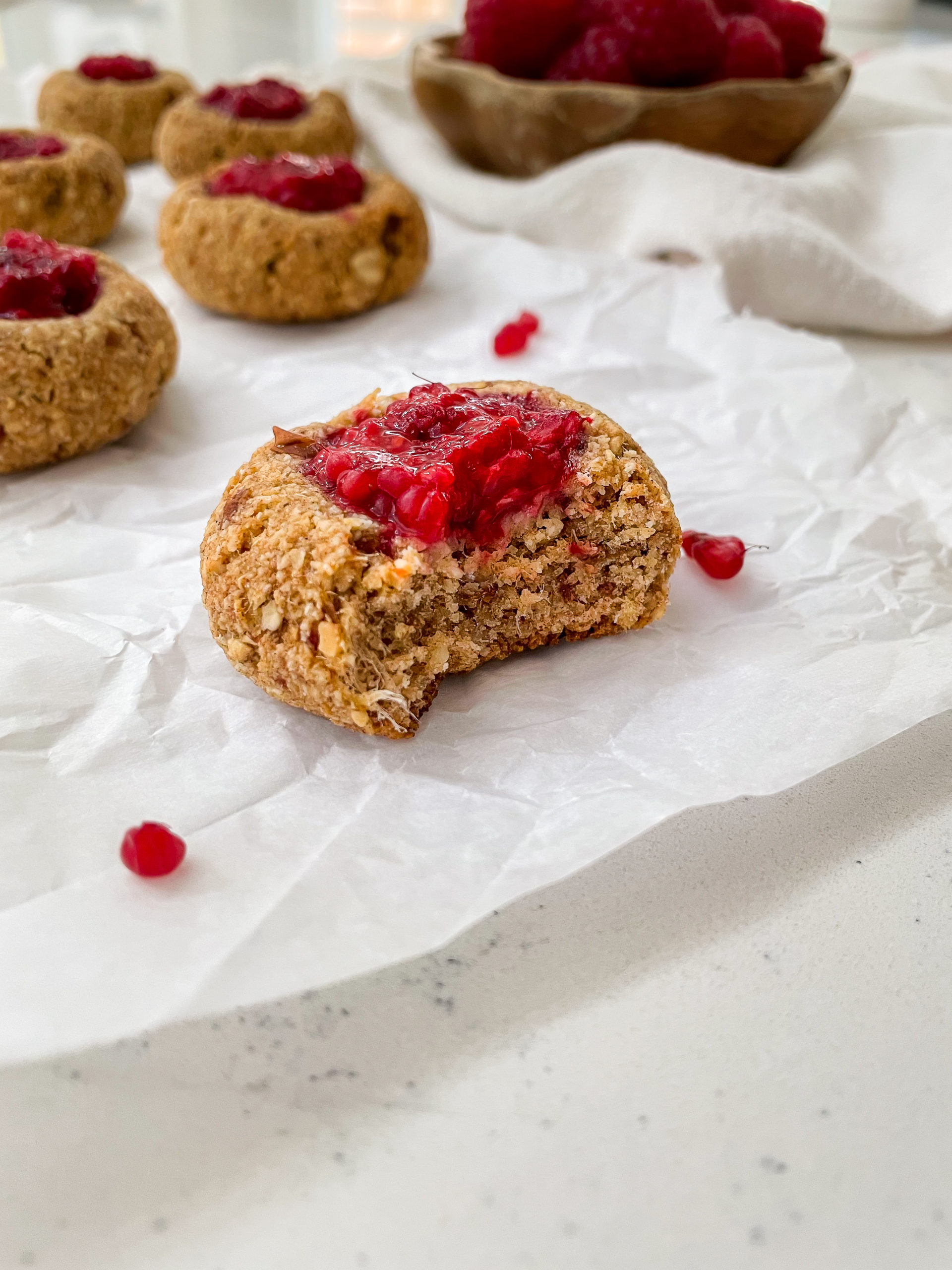 Almond and Date Valentine Thumbprint Cookies