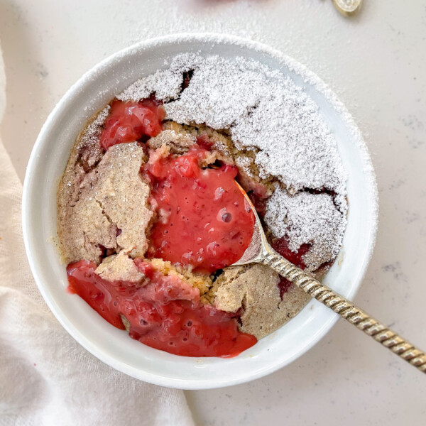 baked oats with a spoon