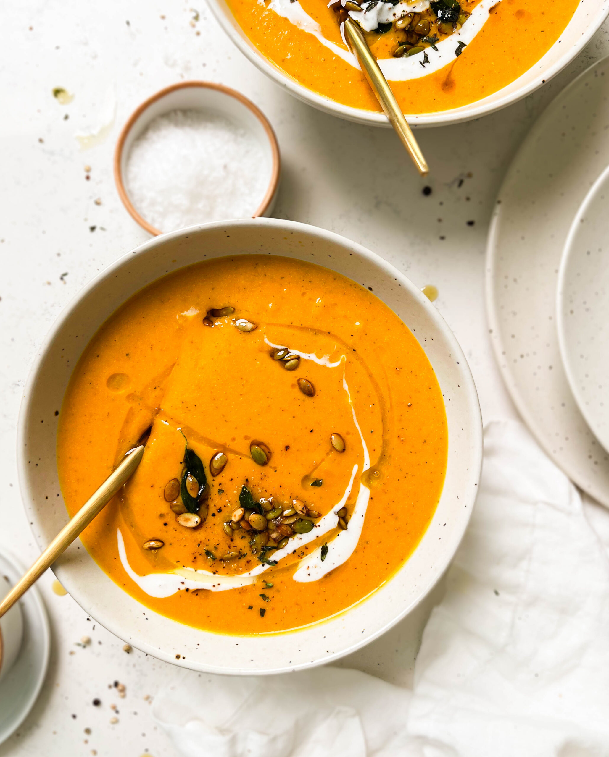 a bowl of creamy fall harvest soup