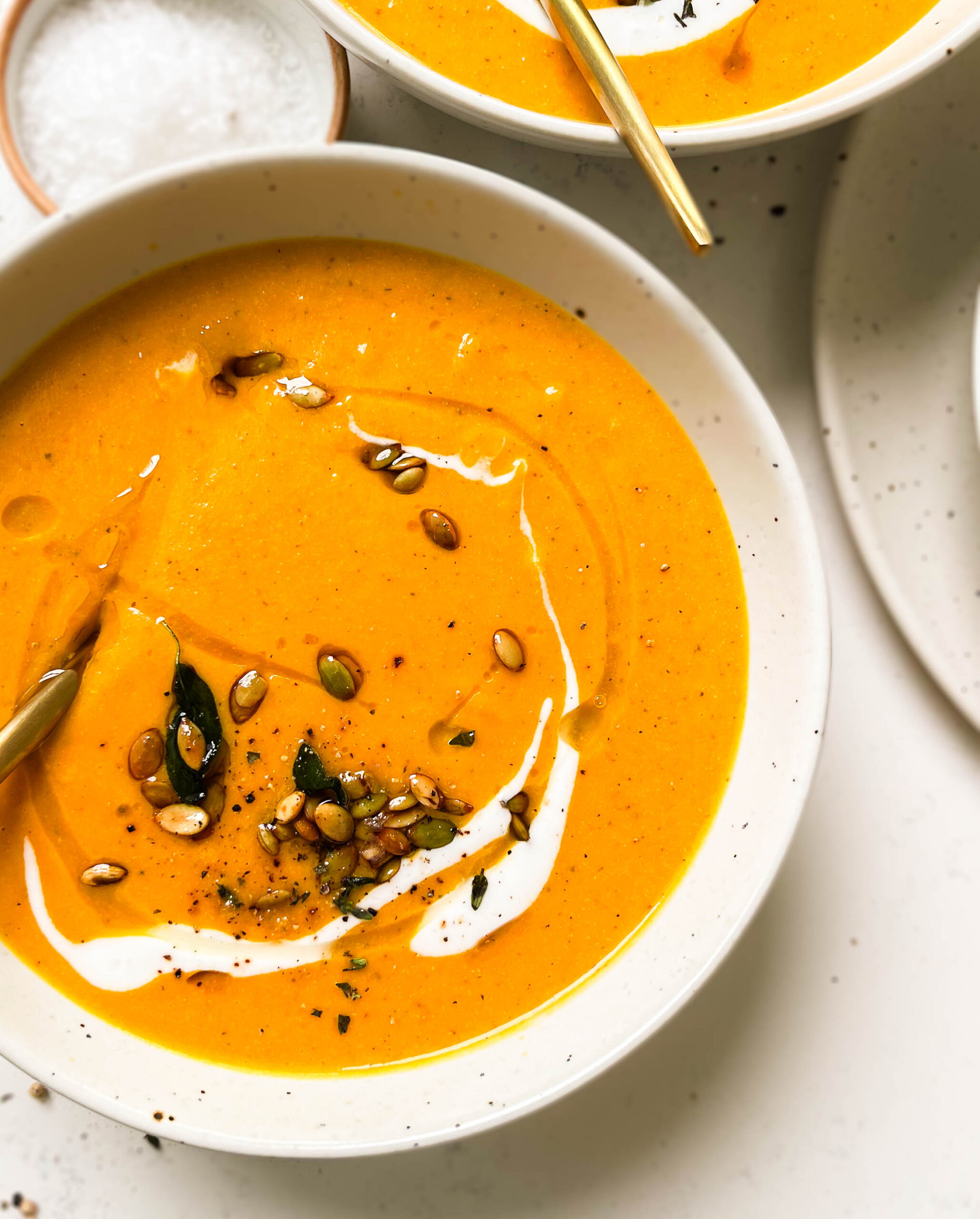 a bowl of creamy fall harvest soup