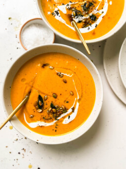 a bowl of creamy fall harvest soup