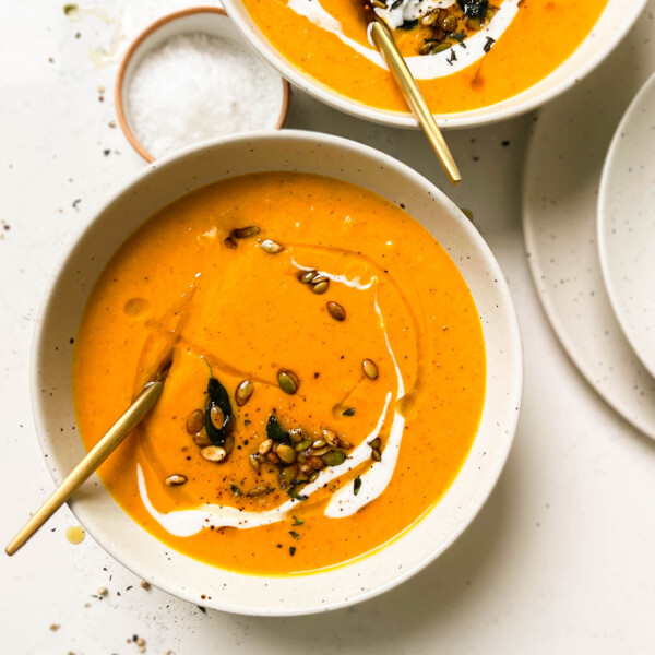 a bowl of creamy fall harvest soup