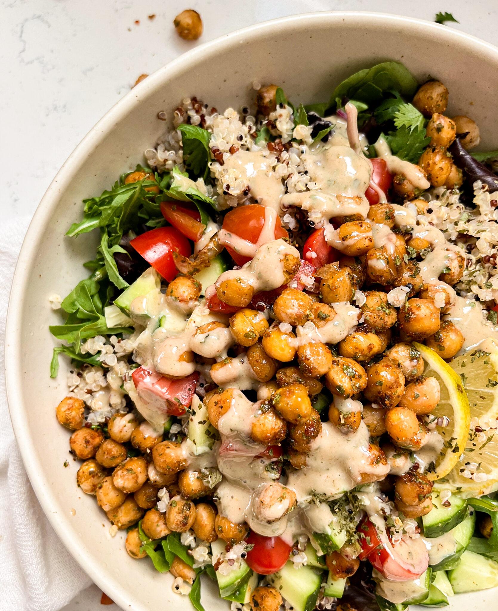 Spicy Roasted Chickpea Salad Bowl | MWM