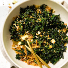 Baked Kale Salad With Crispy Quinoa