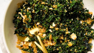 Baked Kale Salad With Crispy Quinoa