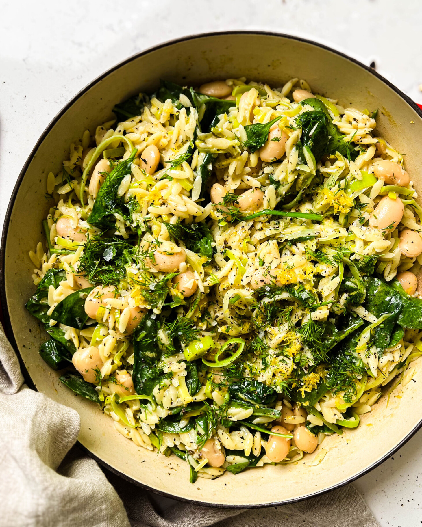 Spring Orzo Rice One-Pan Lemony Leek Orzo | Munching with Mariyah