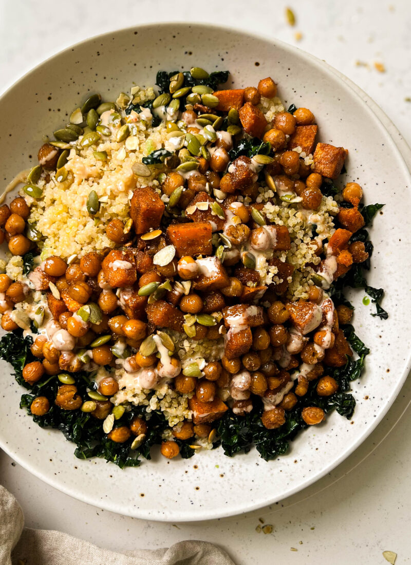 fall harvest salad in a bowl