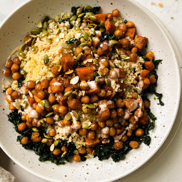 fall harvest salad in a bowl