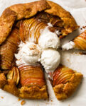 apple galette with vanilla ice cream on top