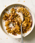 pumpkin spice oatmeal in a bowl