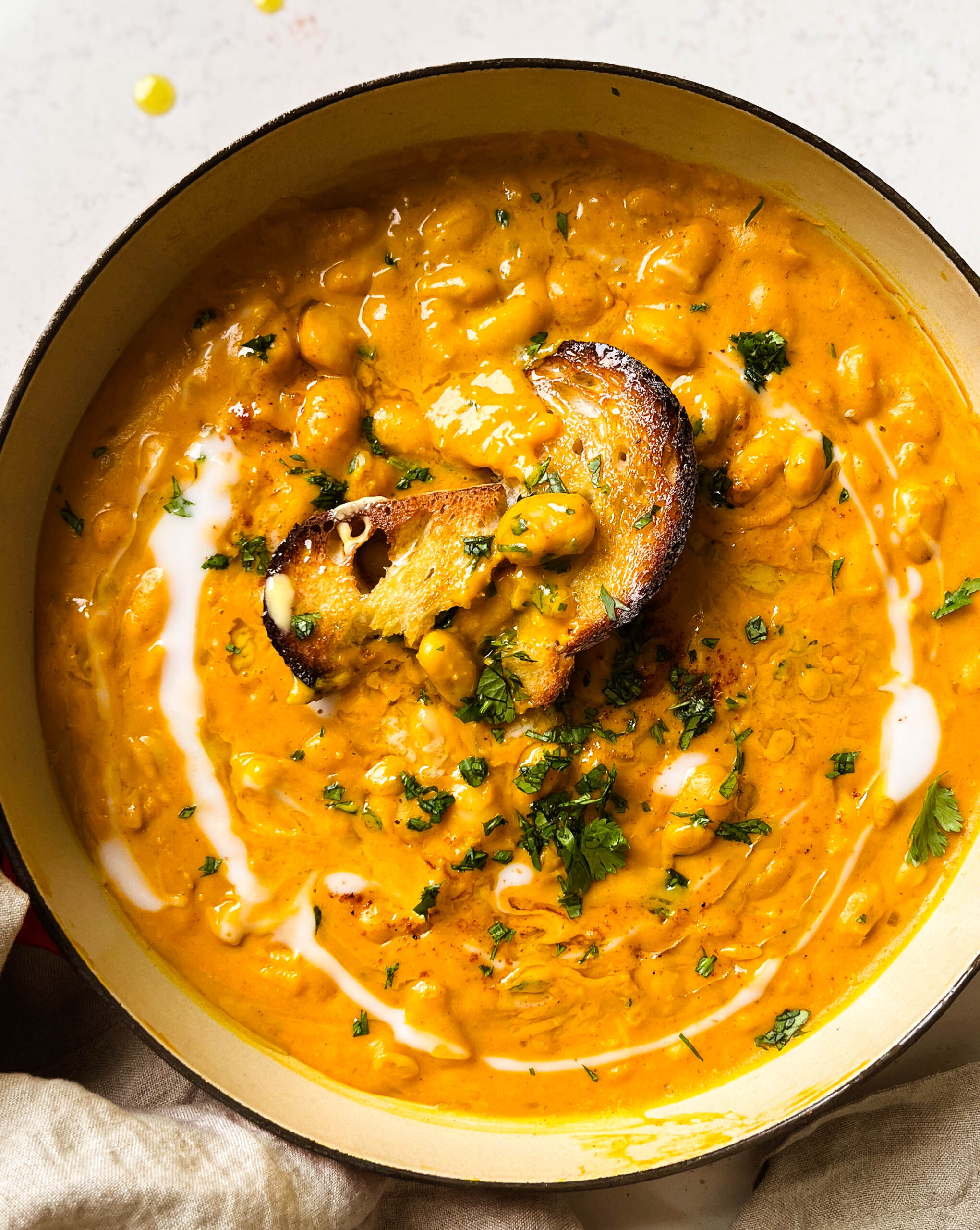 butternut squash butter bean curry in a large pan