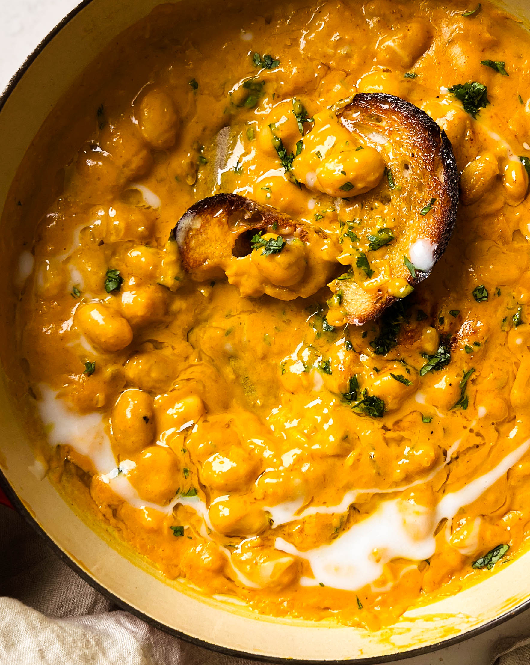 butternut squash butter bean curry in a large pan