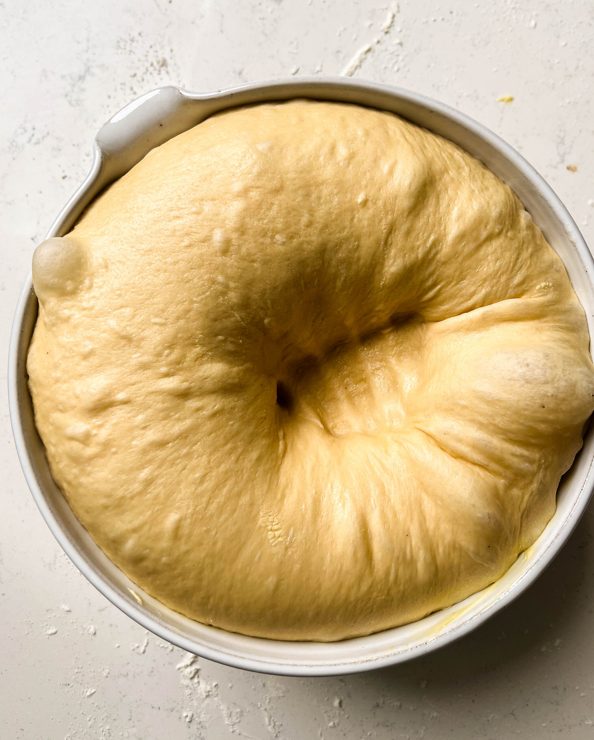 dough in a white bowl