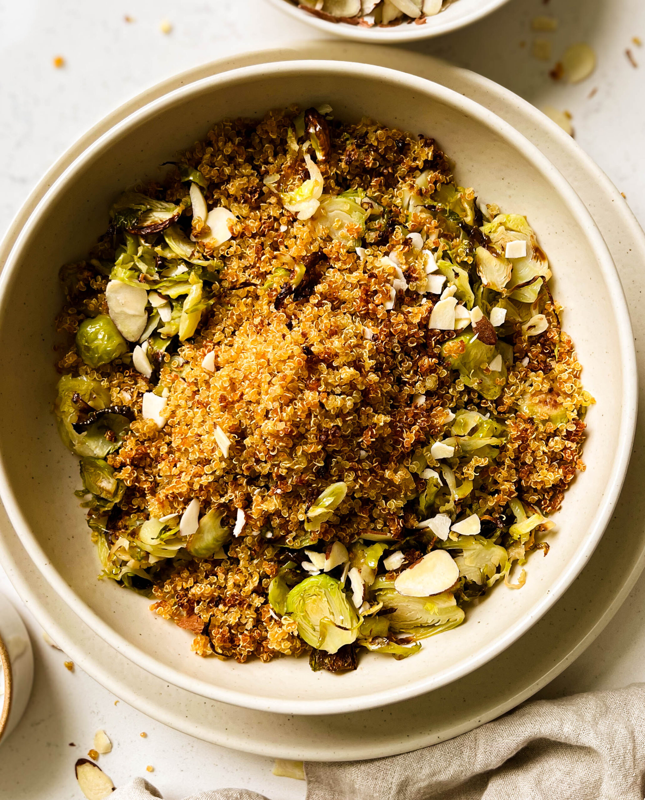 roasted brussels sprouts salad in a bowl