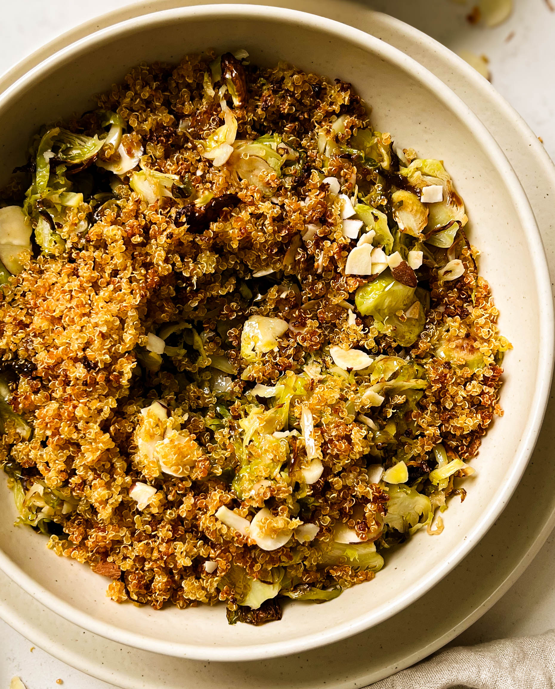 roasted brussels sprouts salad in a bowl