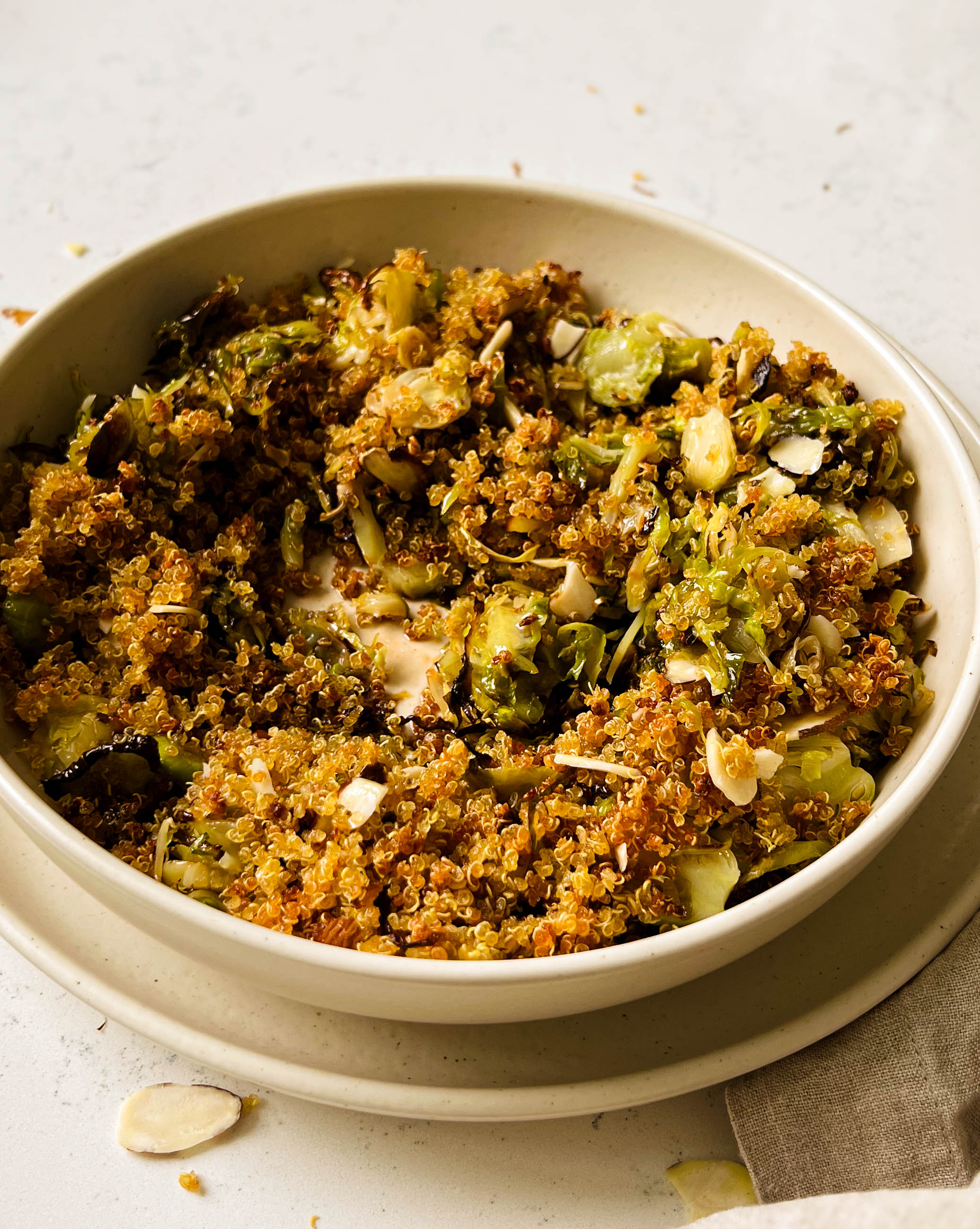 roasted brussels sprouts salad in a bowl