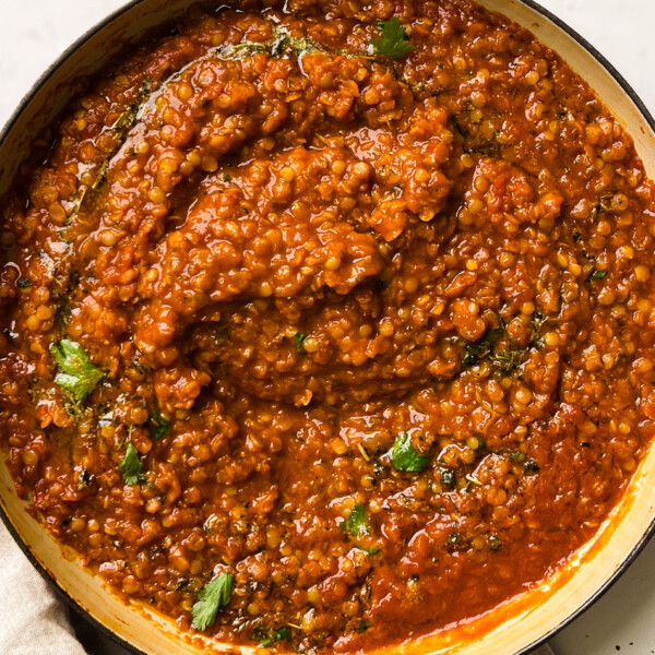 tomato dal in a pan