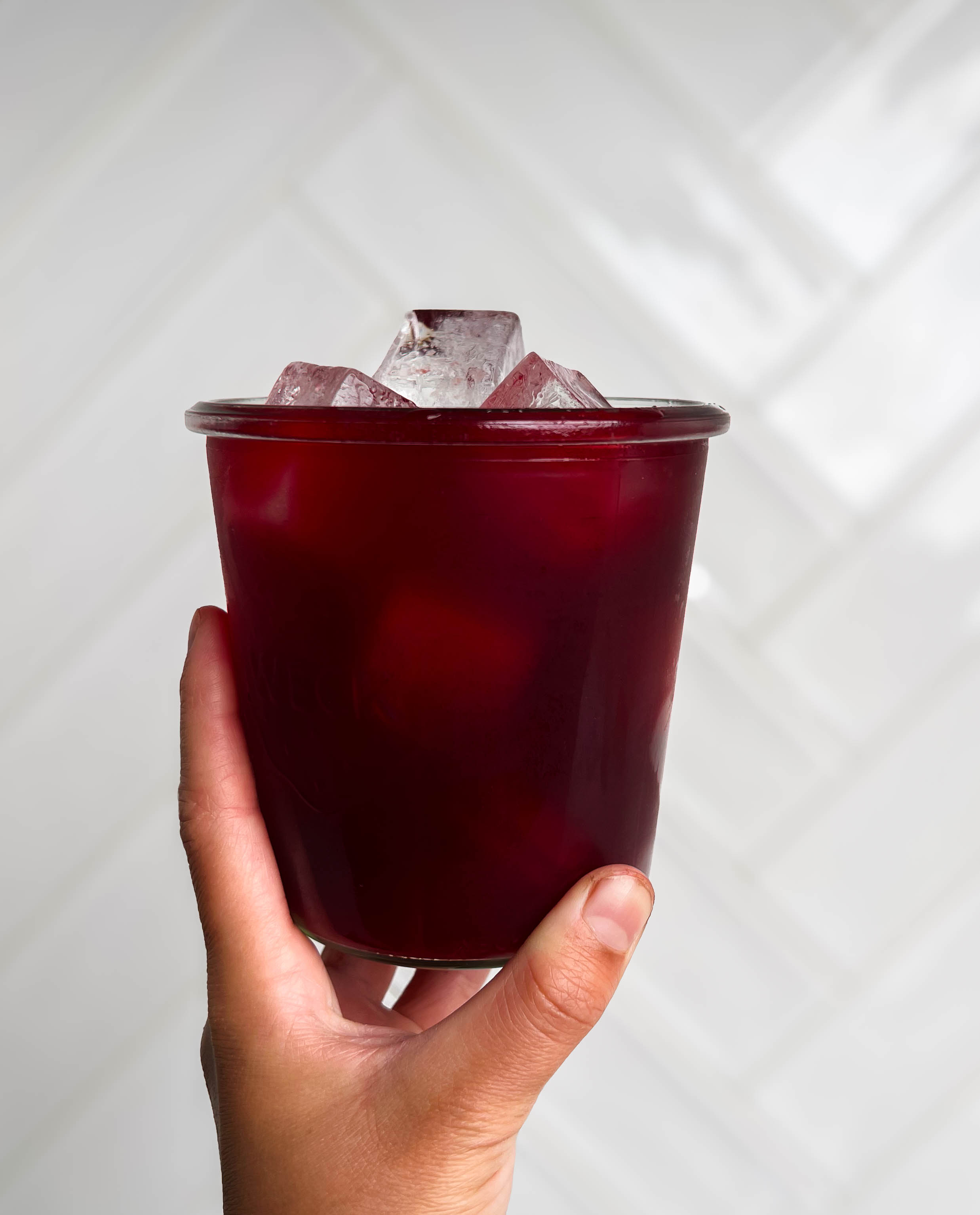 cherry hibiscus refresher in a weck jar