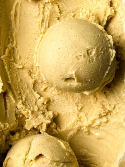 vanilla bean ice cream in a container