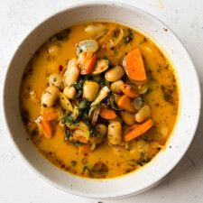 Brothy Carrot Butter Bean Soup